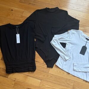 Ever New sleeveless top - black bodysuit - White Long Sleeve Tops